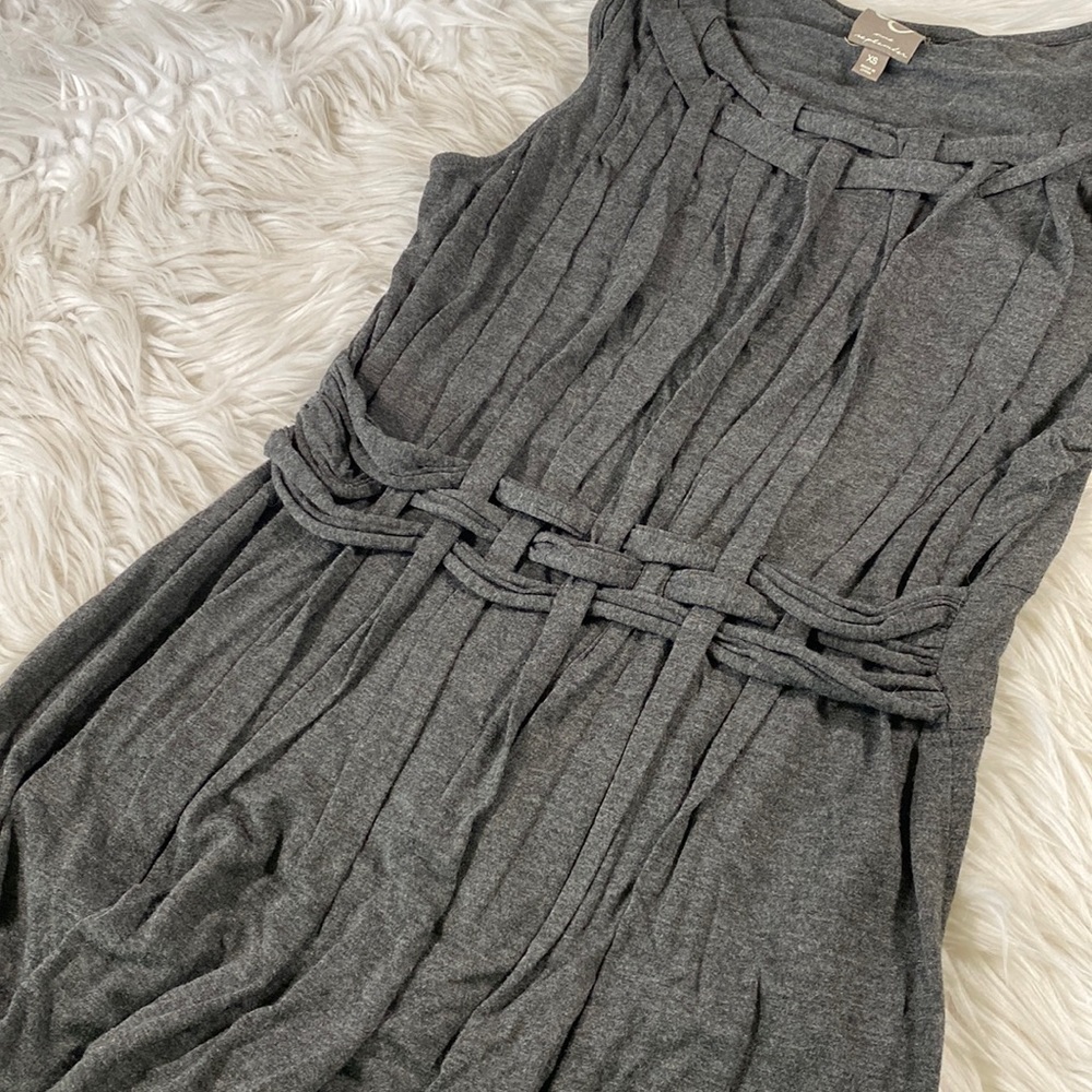 One September • Heather Grey Braided Babydoll Tank Rayon - Picture 5 of 6